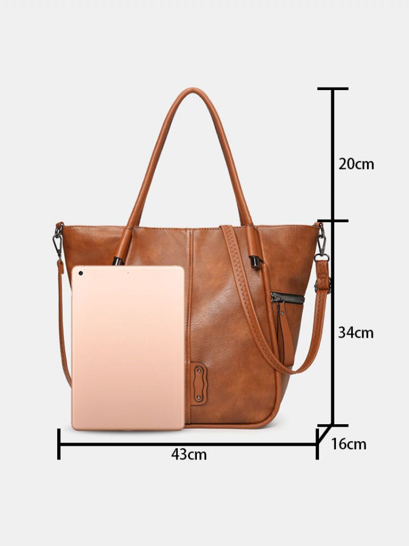 Velkokapacitní Kabelka Crossbody Z Umělé Kůže Retro Voděodolná