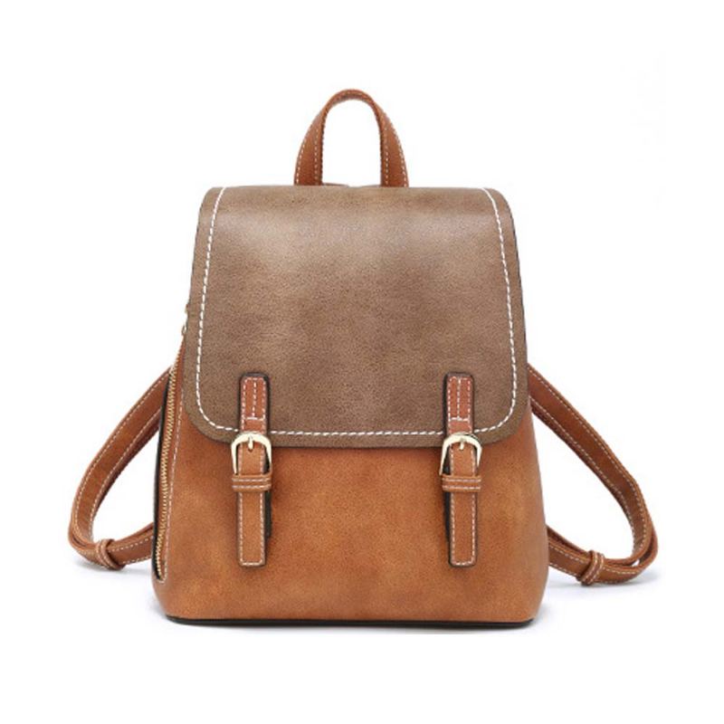 Vintage Casual Magnetic Travel Backpack Elegantní Dívčí Taška Přes Rameno Z Pu Kůže