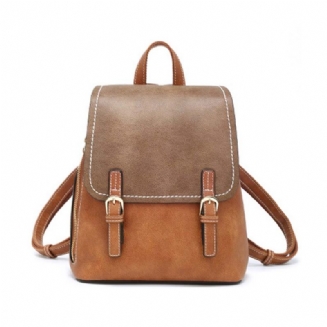 Vintage Casual Magnetic Travel Backpack Elegantní Dívčí Taška Přes Rameno Z Pu Kůže