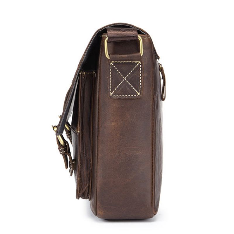 Vintage Obchodní Crossbody Kabelka Z Pravé Kůže Pro Muže