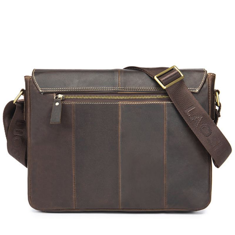 Vintage Obchodní Crossbody Kabelka Z Pravé Kůže Pro Muže