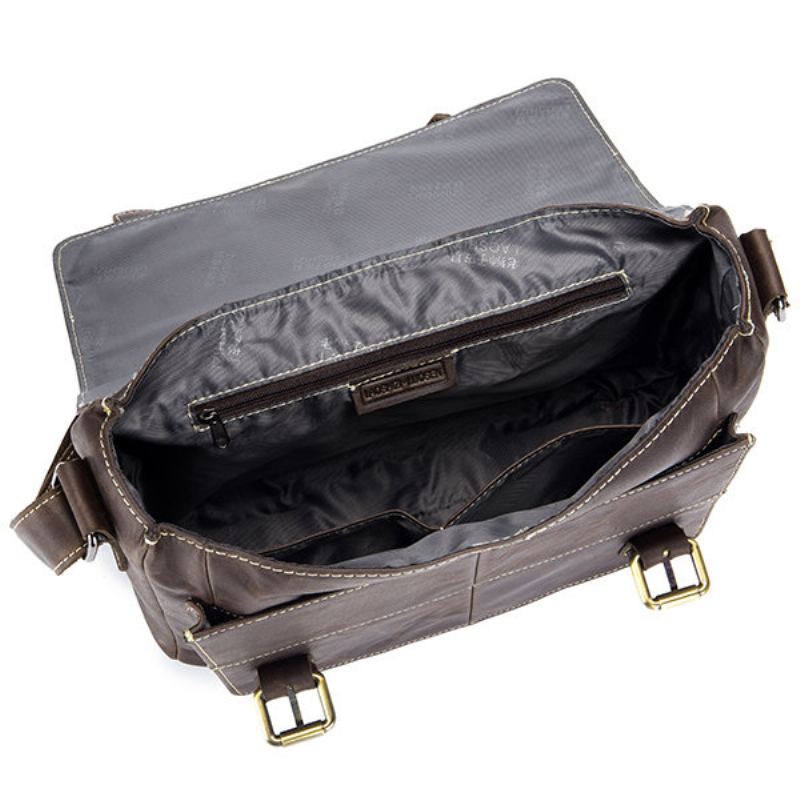 Vintage Obchodní Crossbody Kabelka Z Pravé Kůže Pro Muže