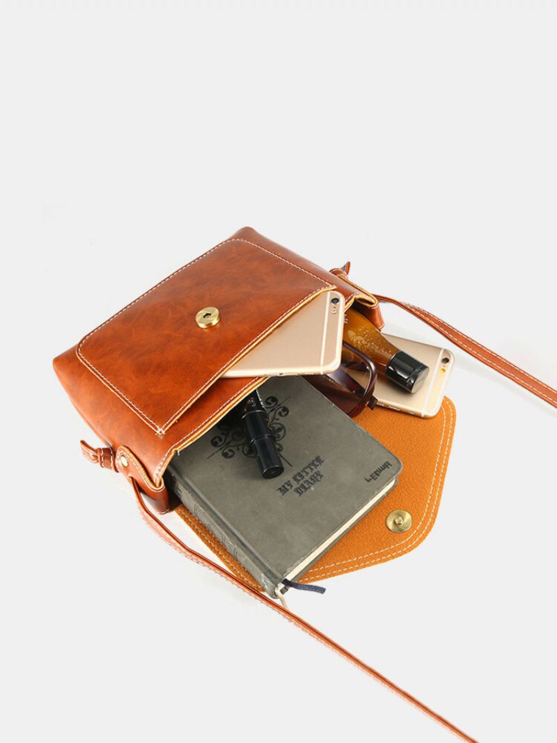 Women Men Oil Leather Pu Crossbody Bag Envelope Bag Messenger Bag