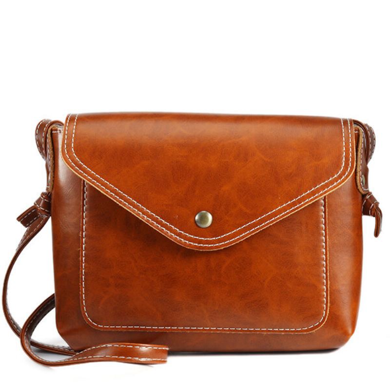 Women Men Oil Leather Pu Crossbody Bag Envelope Bag Messenger Bag