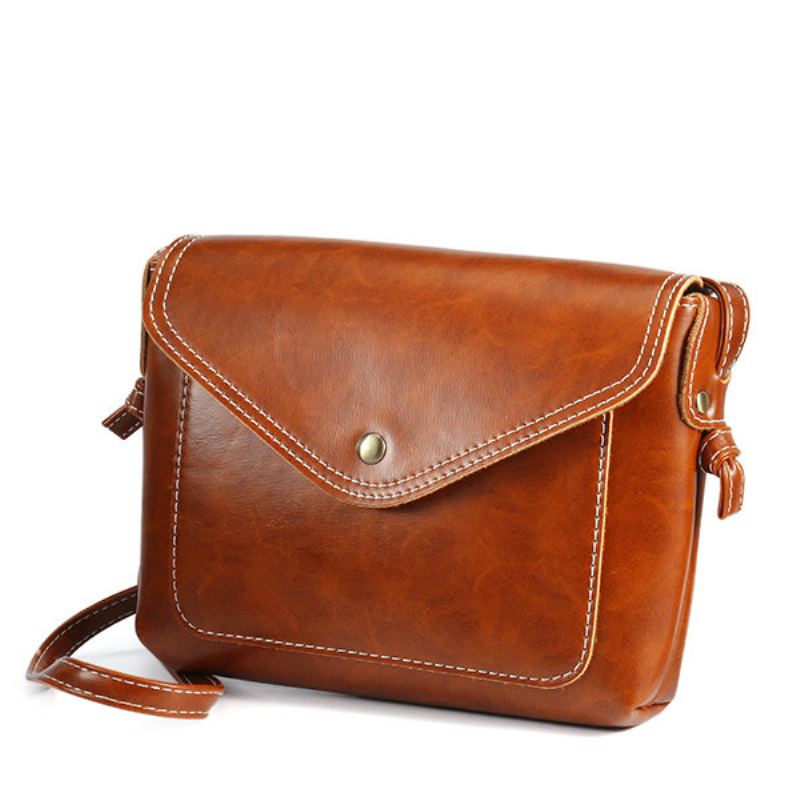 Women Men Oil Leather Pu Crossbody Bag Envelope Bag Messenger Bag