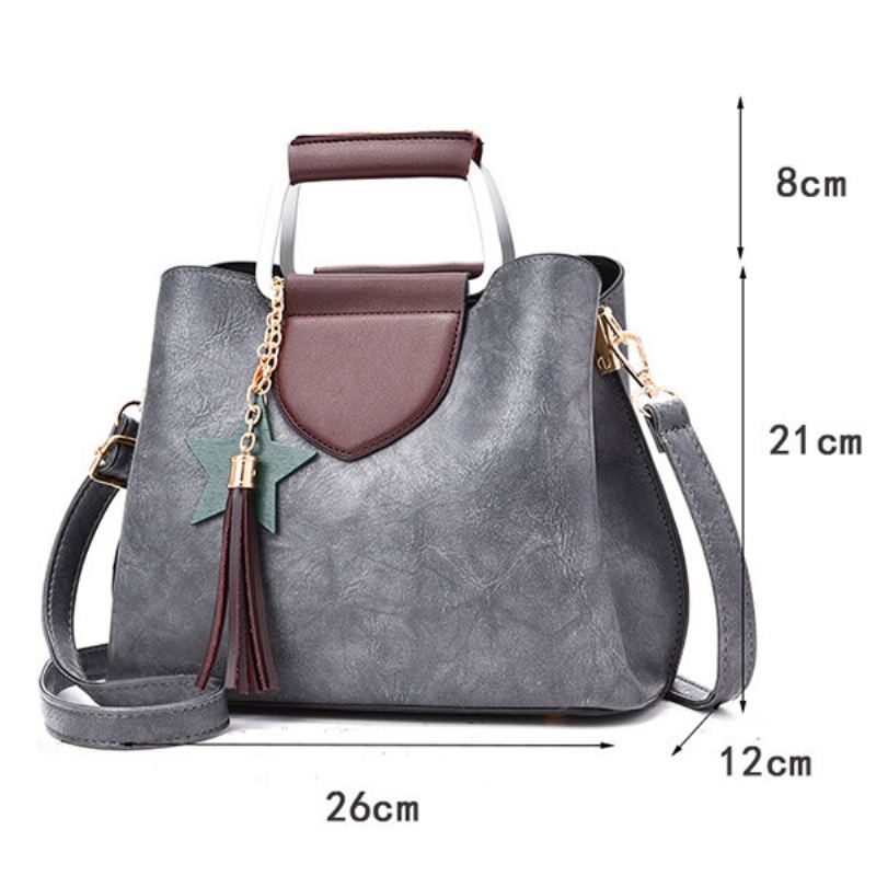 Women Oil Wax Leather Crossbody Bag Kabelka Hardware Handle