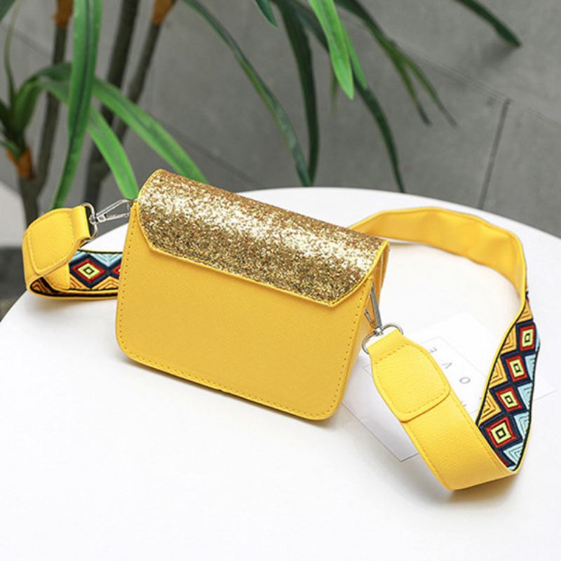 Women Personality Square Bag Sequin Crossbody Kabelka Široká Taška Přes Rameno