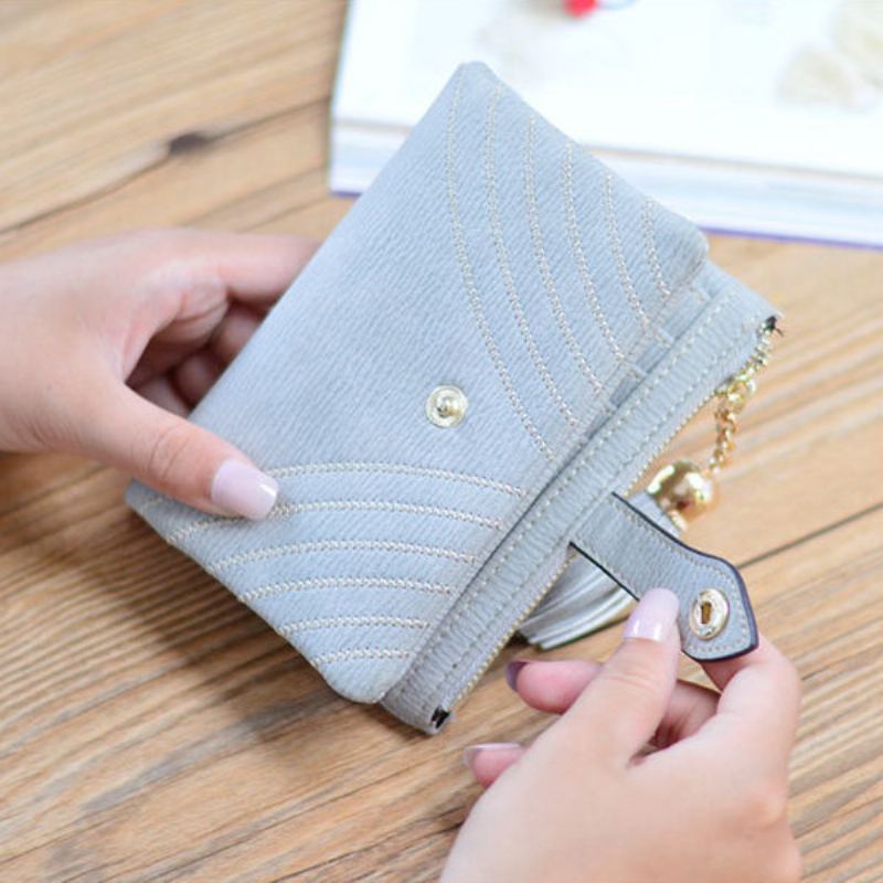 Women Pu Fold Short Wallet Elegant Clutches Peněženka Coin Bag