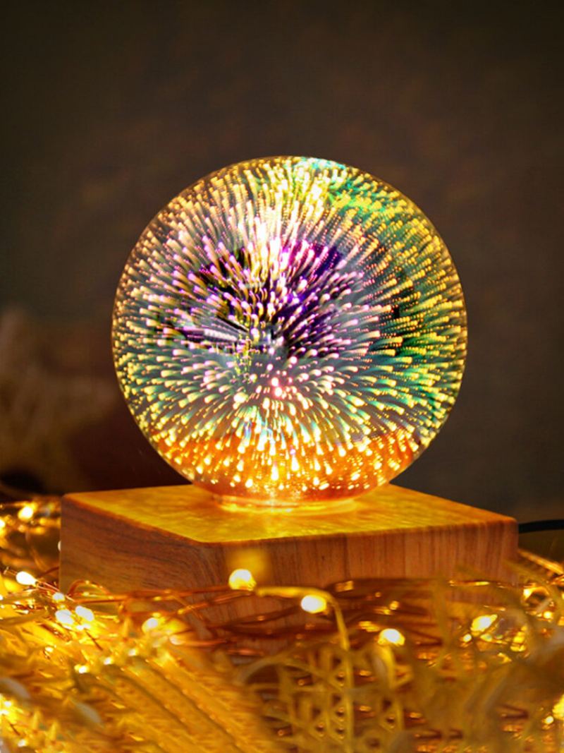 1 Ks Led 3d Ohňostroj Starry Sky Love Pattern Noční Světlo Dekorace Ložnice Barevná Atmosféra Stolní Lampa