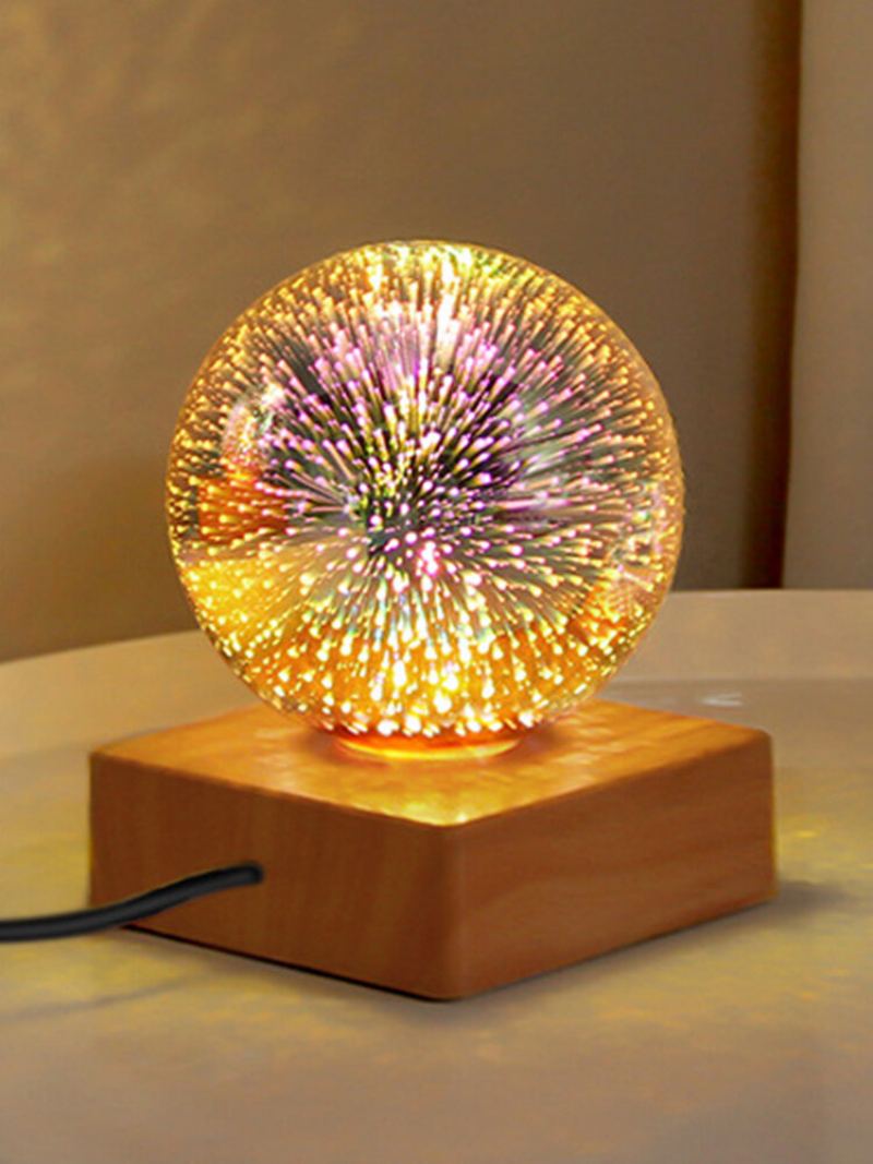 1 Ks Led 3d Ohňostroj Starry Sky Love Pattern Noční Světlo Dekorace Ložnice Barevná Atmosféra Stolní Lampa