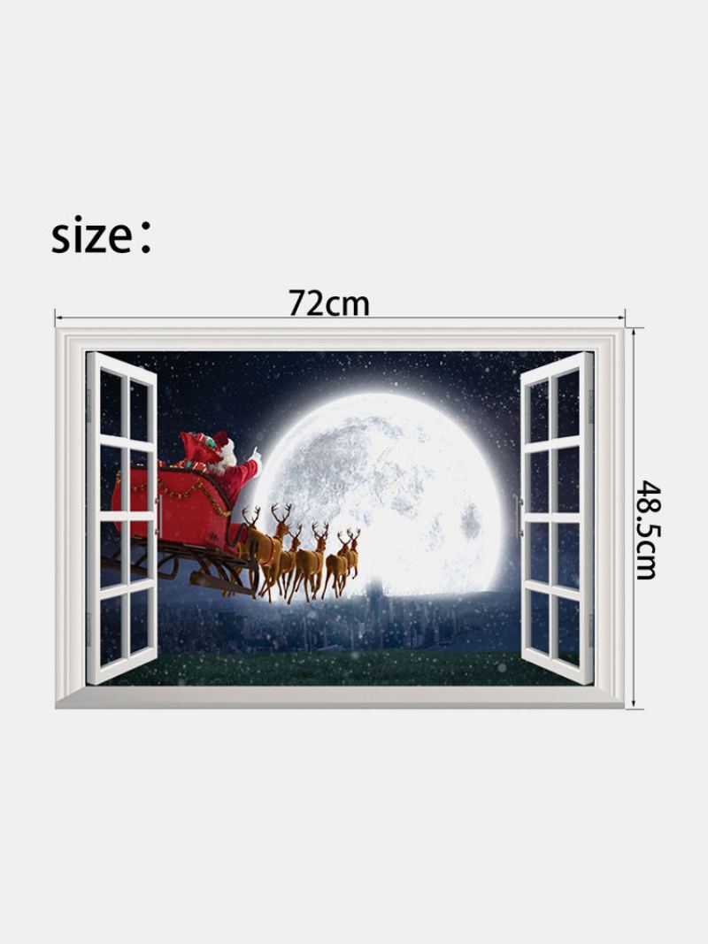 1 Ks Santa Claus Deer Pattern Vánoční Série Pvc Potisk Samolepící Domácí Dekorace Do Ložnice Samolepky Na Stěnu Obývacího Pokoje