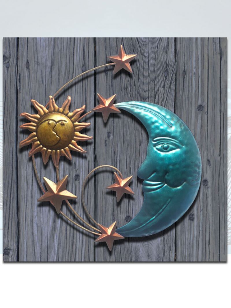 1 Pc Iron Sun Moon Face Wall Art Dekorace Kreativní Závěsné Ozdoby Domácí Moderní Jednoduchost Nástěnná Umělecká