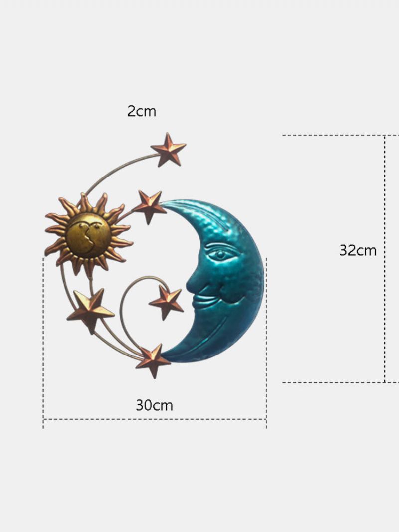 1 Pc Iron Sun Moon Face Wall Art Dekorace Kreativní Závěsné Ozdoby Domácí Moderní Jednoduchost Nástěnná Umělecká