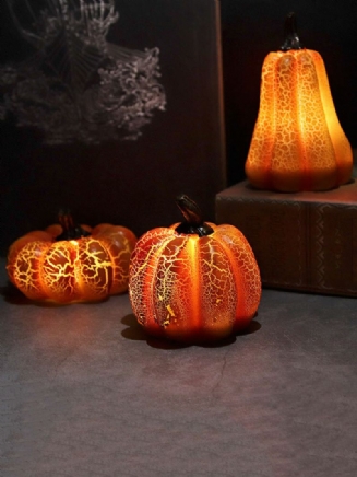 1 Pc Simulace Halloweenské Dýňové Lampy Dýňová Led Svíčka Pryskyřice Světelné Ozdoby Dýně Světelná Dekorace Rozvržení Rekvizity