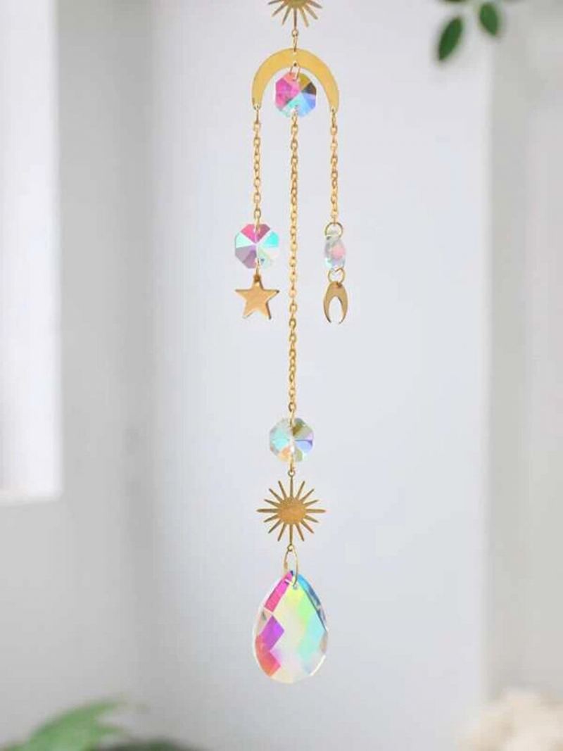 1 Pc Sun Catcher Křišťálový Lustr Ornament Aurora Větrné Zvonkohry S Hranolovým Přívěskem Elegantní Duhový Maker Domácí Dekor