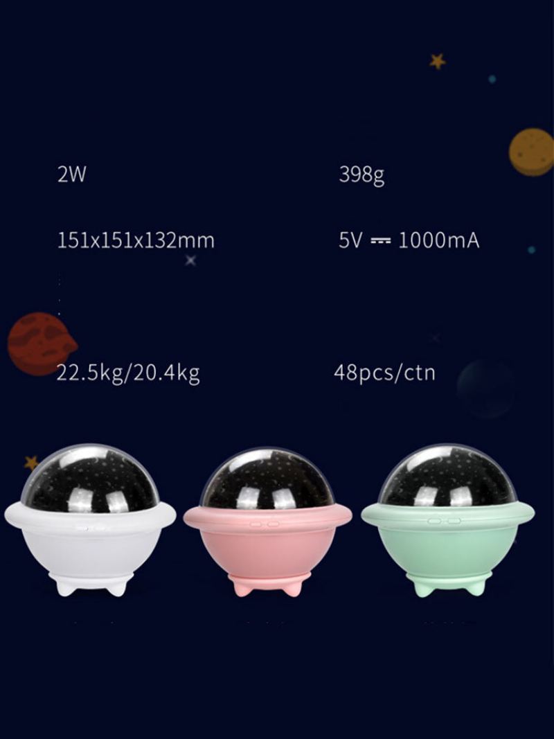 1 Pc Ufo Shade Starry Sky Projektor Barevné Noční Světlo Zlepšit Spánek Domácí Dekorace