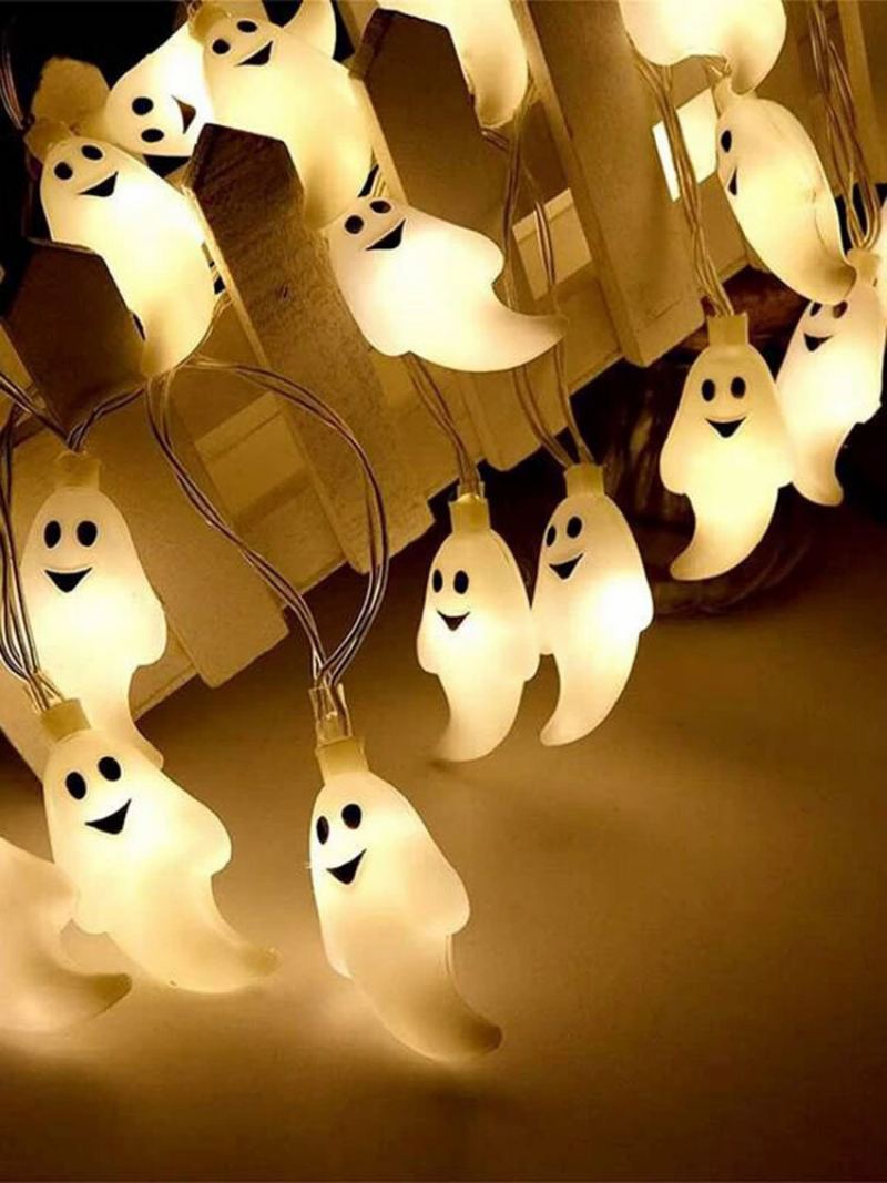 10/20/40/50 Led Diody Ghost Party Lamp Řetězec Světla Vzor Dekorativní Energeticky Úsporný Plast Děsivé Prostředí Halloween Light Cosplay Prop