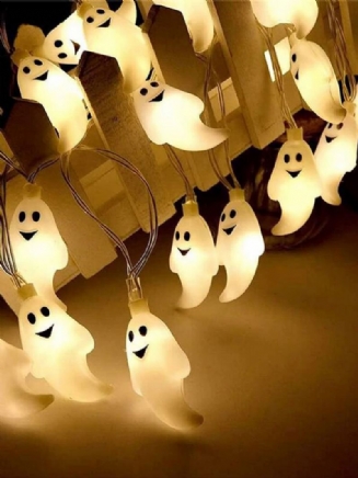 10/20/40/50 Led Diody Ghost Party Lamp Řetězec Světla Vzor Dekorativní Energeticky Úsporný Plast Děsivé Prostředí Halloween Light Cosplay Prop