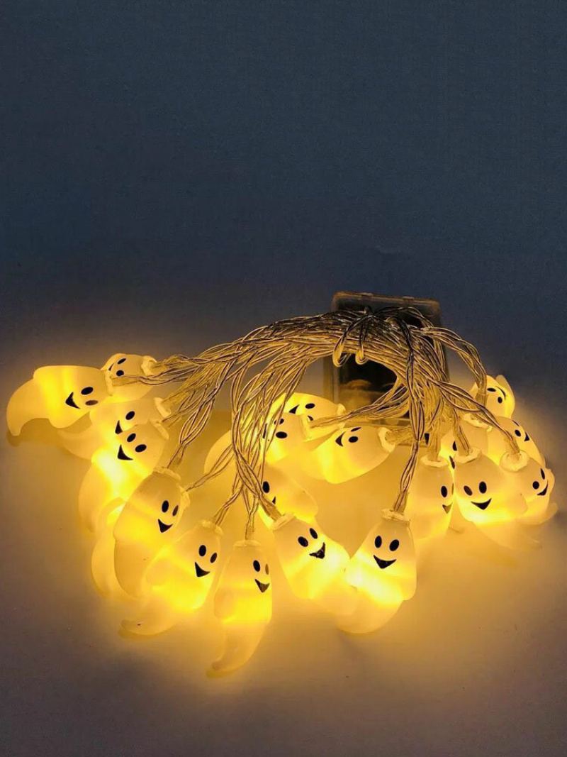 10/20/40/50 Led Diody Ghost Party Lamp Řetězec Světla Vzor Dekorativní Energeticky Úsporný Plast Děsivé Prostředí Halloween Light Cosplay Prop