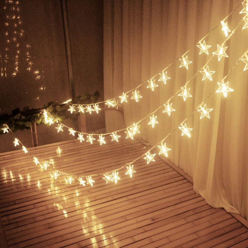 10m 100 Led 220v Fairy String Star Light Lampa Svatba Vánoční Párty Venkovní Interiérová Výzdoba Pokoje