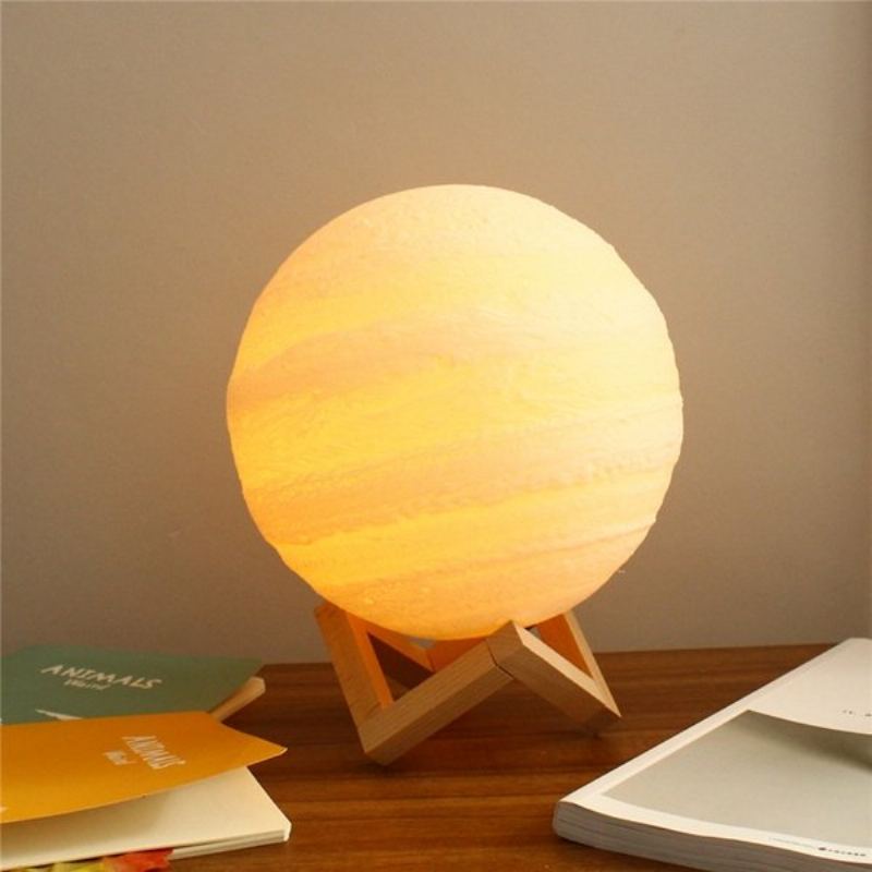 13cm 3d Lampa Jupiter Usb Dobíjecí Dotykový Senzor Led Noční Světlo Dárek Dc5v