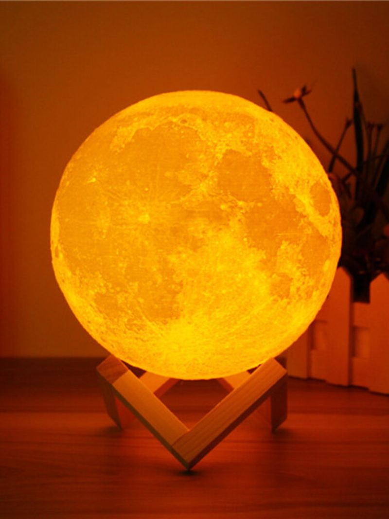 15cm 3d Magická Dvoutónová Měsíční Lampa Usb Nabíjecí Led Noční Světlo Dotykový Senzor Velantine Dárek