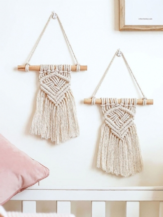 1ks Nordic Macrame Tapiserie Dekor Na Stěnu Bohémský Střapec Chic Bavlna Domácí Nástěnná Ozdoba