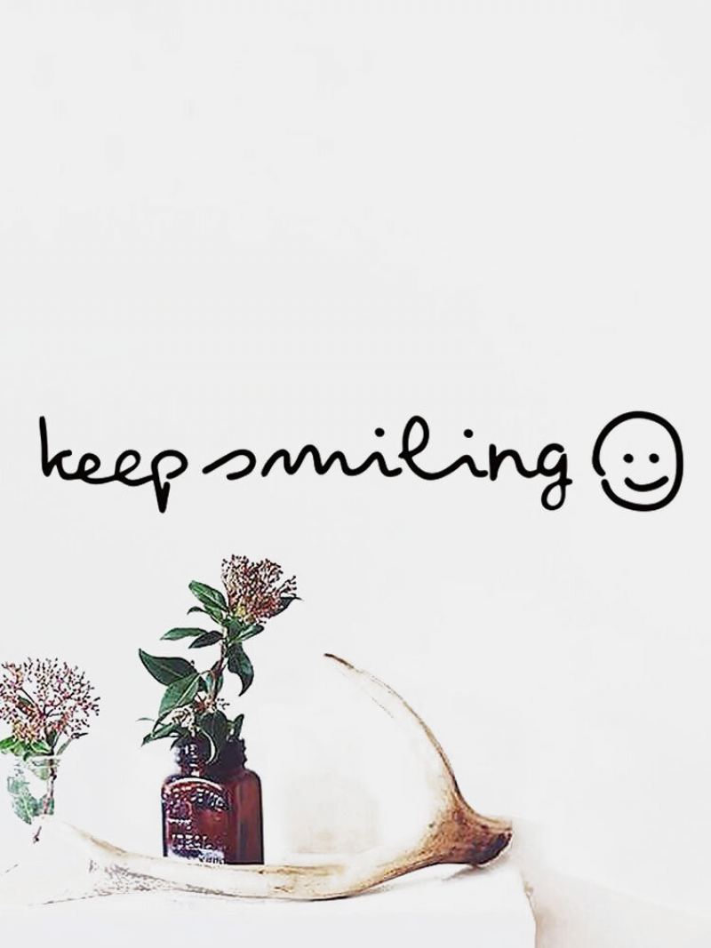 1pc Inspiration Quote Keep Smiling Samolepící Odnímatelná Domácí Nástěnná Dekorace Do Obývacího Pokoje Kancelář Ložnice Nálepka Na Zeď