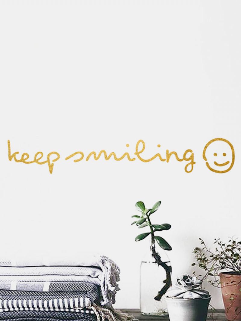 1pc Inspiration Quote Keep Smiling Samolepící Odnímatelná Domácí Nástěnná Dekorace Do Obývacího Pokoje Kancelář Ložnice Nálepka Na Zeď