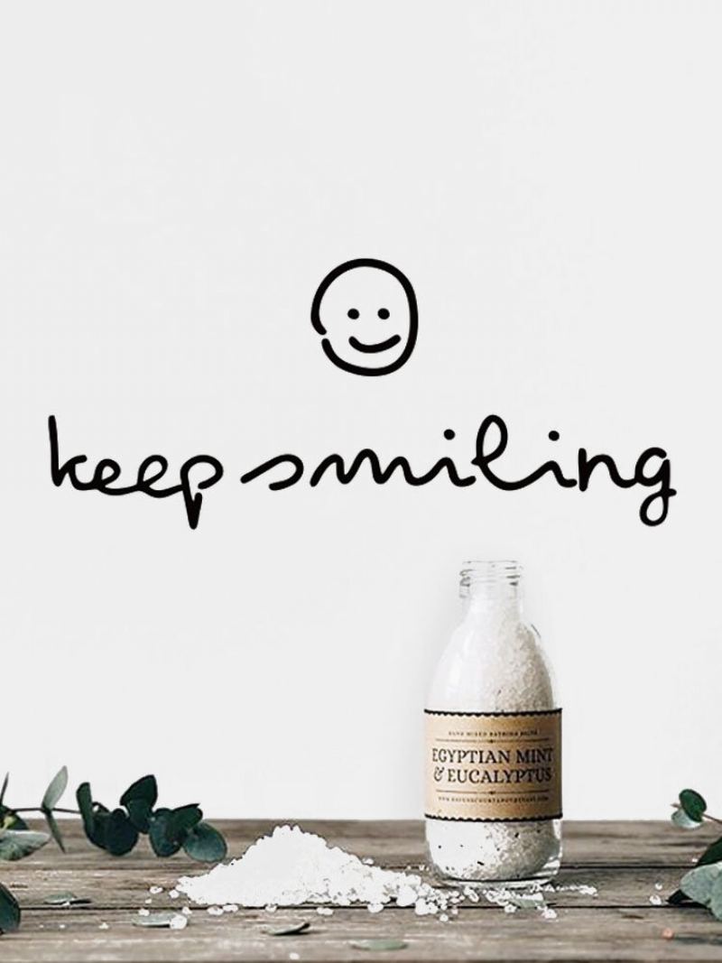 1pc Inspiration Quote Keep Smiling Samolepící Odnímatelná Domácí Nástěnná Dekorace Do Obývacího Pokoje Kancelář Ložnice Nálepka Na Zeď