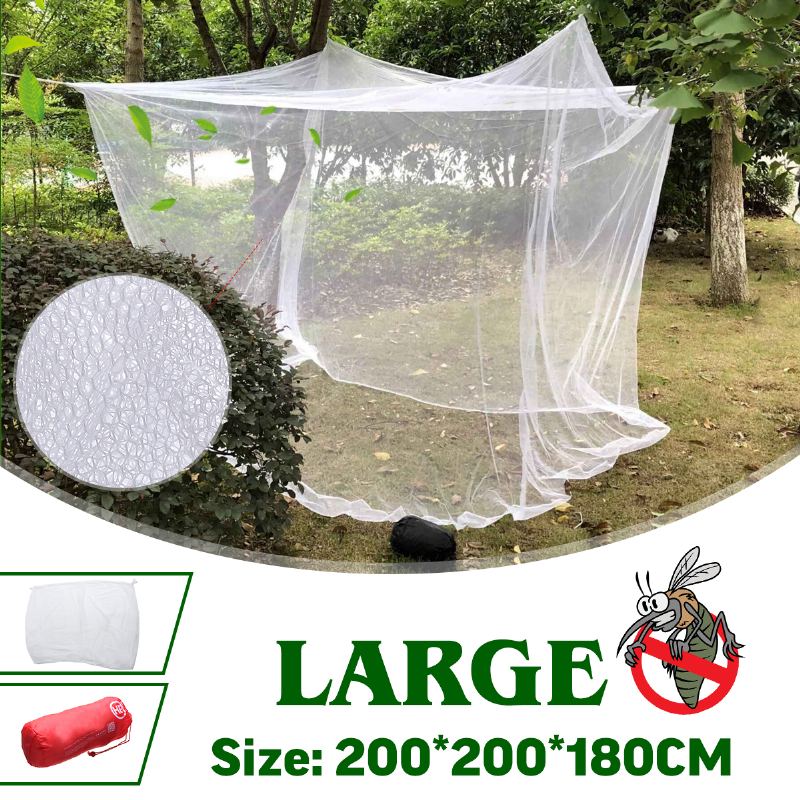 200x200x180cm Cestovní Camping Moskytiéra Repelent Stan Insect Reject Postel Se 4 Rohy Sloupek Baldachýn Závěsová Závěsná