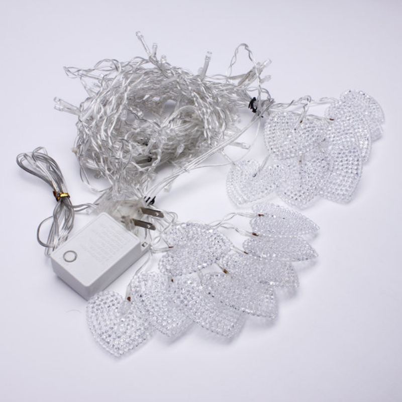 2m White 16 Hearts 104 Led String Fairy Holiday Lights For Party Vánoční Nástěnná Lampa Home Deco