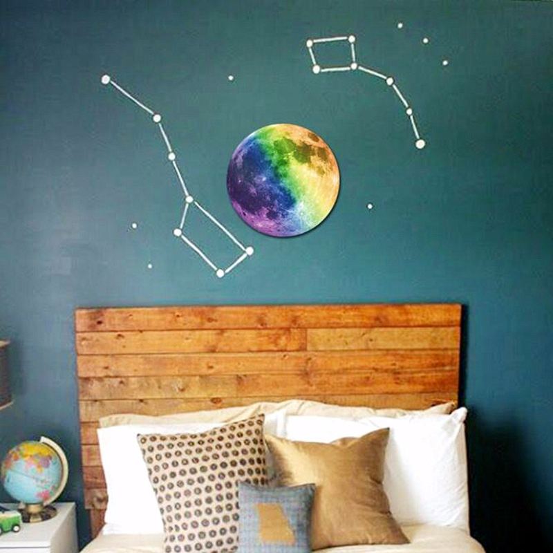 30cm Noční Osvětlení Moon Luminous Stickers Pvc Home Sticker Dětská Výzdoba Herny Vánoční Dárek