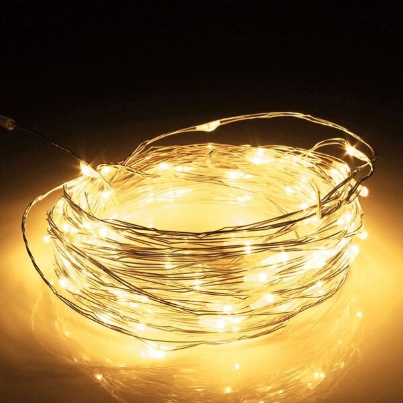 30m Led Silver Wire Fairy String Light Christmas Wedding Party Lampa 12v Home Deco