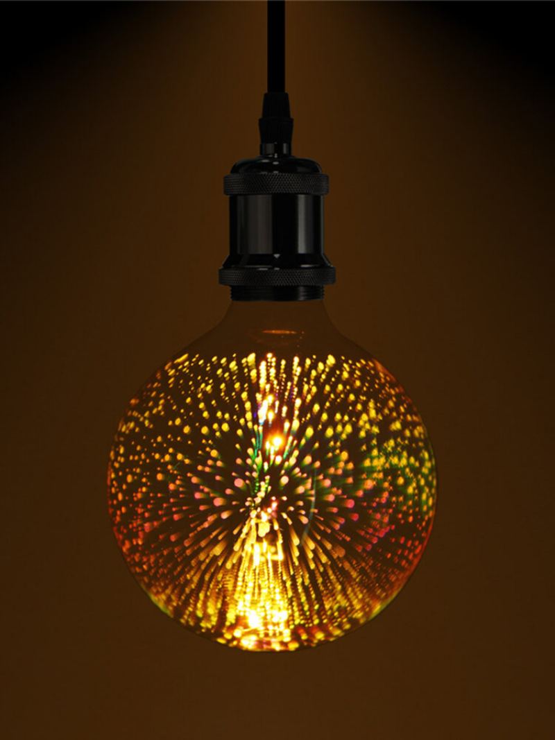 3d Fireworks E27 G125 Led Retro Edison Dekor Skleněná Žárovka Light Lamp Ac85-265v Cafe Home Decor