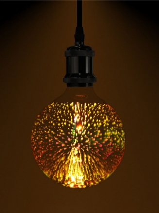 3d Fireworks E27 G125 Led Retro Edison Dekor Skleněná Žárovka Light Lamp Ac85-265v Cafe Home Decor