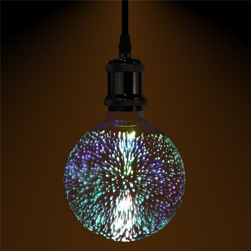 3d Fireworks E27 G125 Led Retro Edison Dekor Skleněná Žárovka Light Lamp Ac85-265v Cafe Home Decor