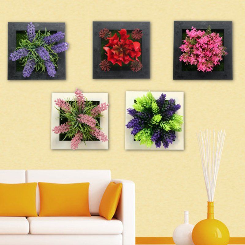 3d Krása Creative Plant Frame Wall Art Decoration Umělá Květina Domácí Dekorace