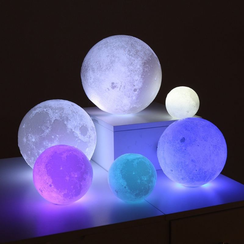 3d Moon Lamp 16 Barev Měnící Usb Nabíjecí Led Noční Světlo Dálkové Ovládání Vánoční Dekorace