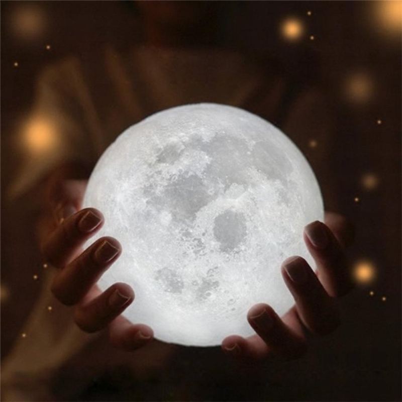 3d Moon Lamp 16 Barev Měnící Usb Nabíjecí Led Noční Světlo Dálkové Ovládání Vánoční Dekorace