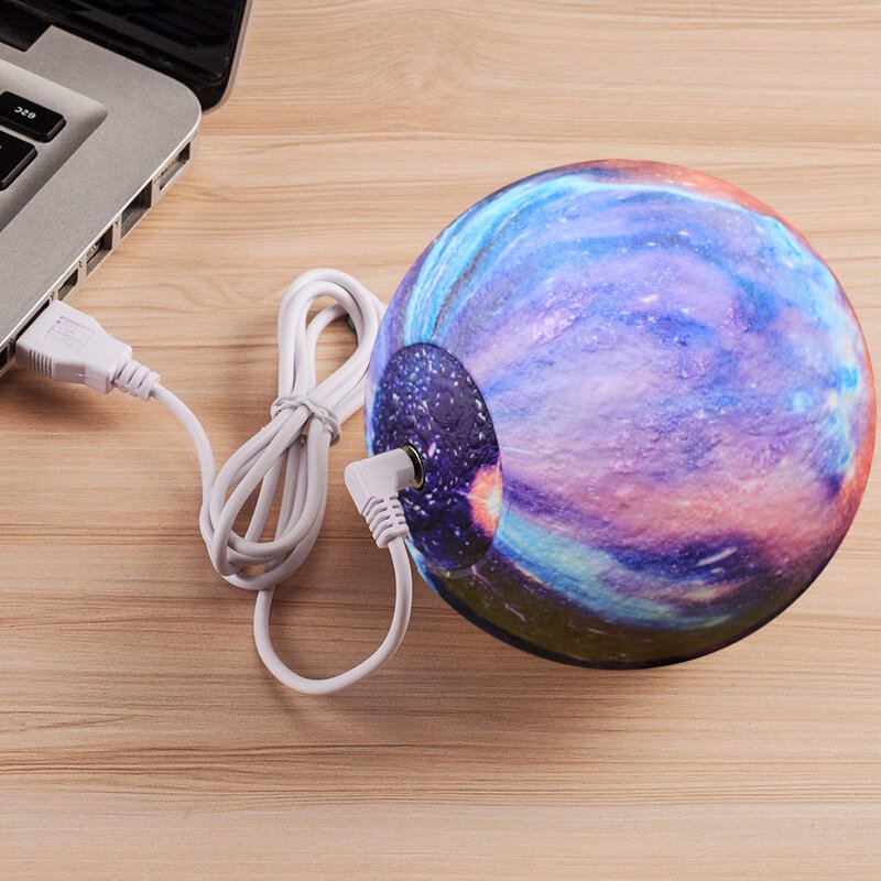 3d Tisk Moon Lamp Space Led Noční Světlo Dálkové Ovládání Usb Nabíjení Home Decor