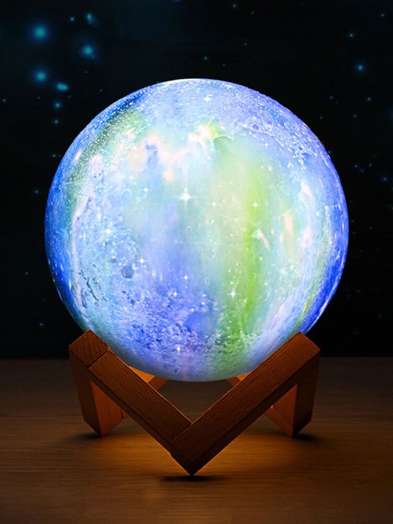 3d Tisk Moon Lamp Space Led Noční Světlo Dálkové Ovládání Usb Nabíjení Nejlepší Dárky