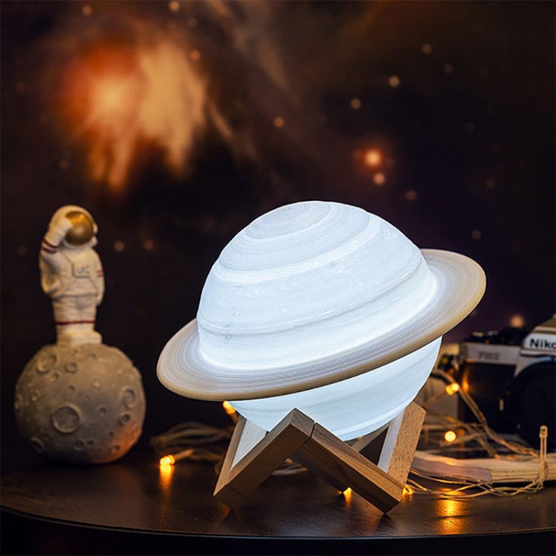 3d Tisk Saturn Lampa Smart Home Night Light Led Kreativní Ložnice Dekor