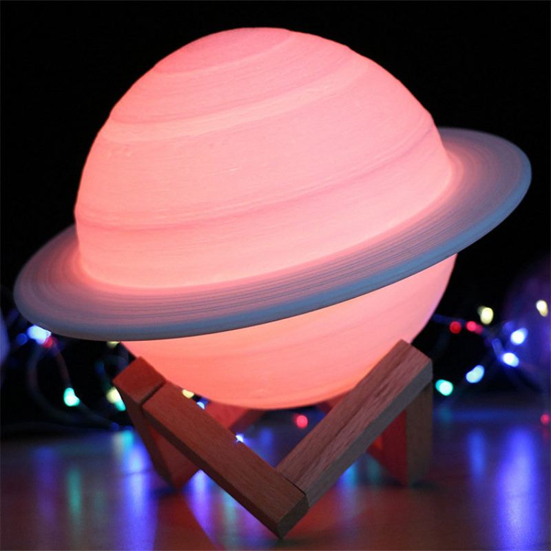 3d Tisk Saturn Lampa Smart Home Night Light Led Kreativní Ložnice Dekor