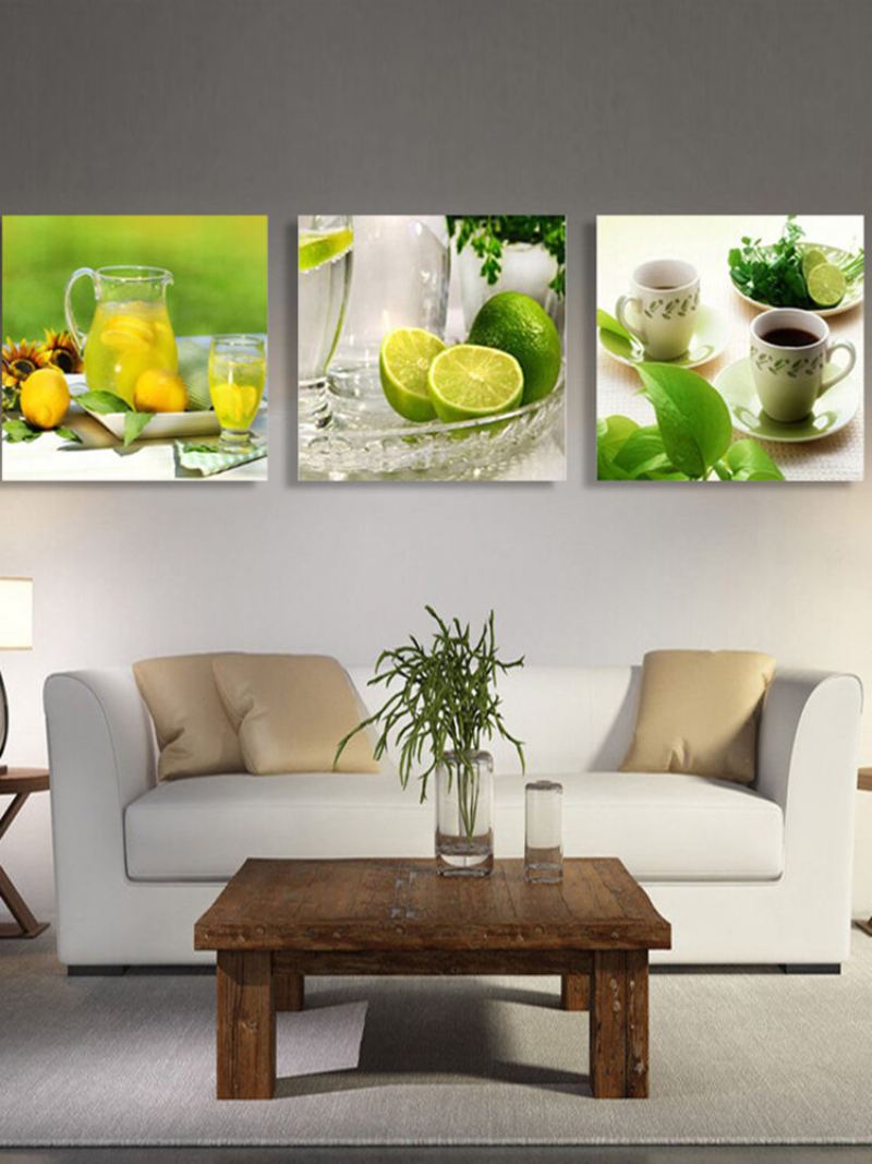 3ks Panel Nezarámovaný Moderní Obraz Fruit Wall Art Plátno Obývací Pokoj Domácí Dekorace