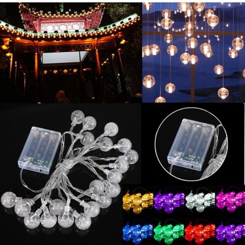 3m 20led Baterie Bubble Ball Fairy String Lights Garden Party Vánoční Svatební Dekorace Do Domu