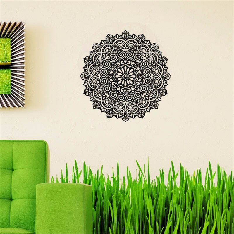 59x59cm Odnímatelné Pvc Samolepky Na Zeď S Květinovým Vzorem Mandala