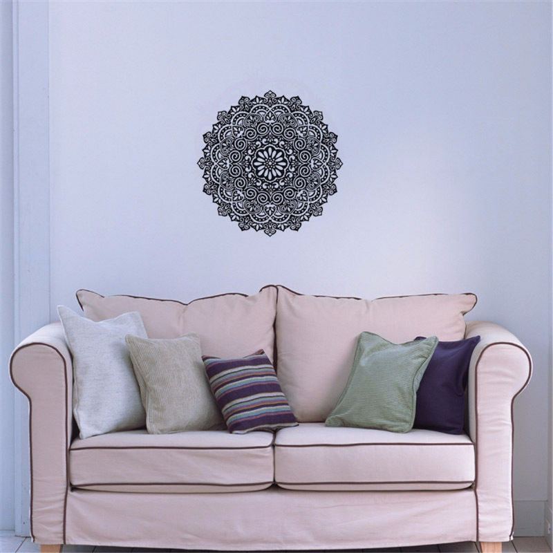 59x59cm Odnímatelné Pvc Samolepky Na Zeď S Květinovým Vzorem Mandala