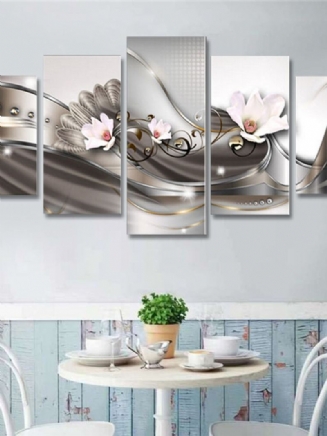 5ks Obraz Na Plátně Moderní Na Zeď Art Decor Home Abstract Flower Giclee Framed