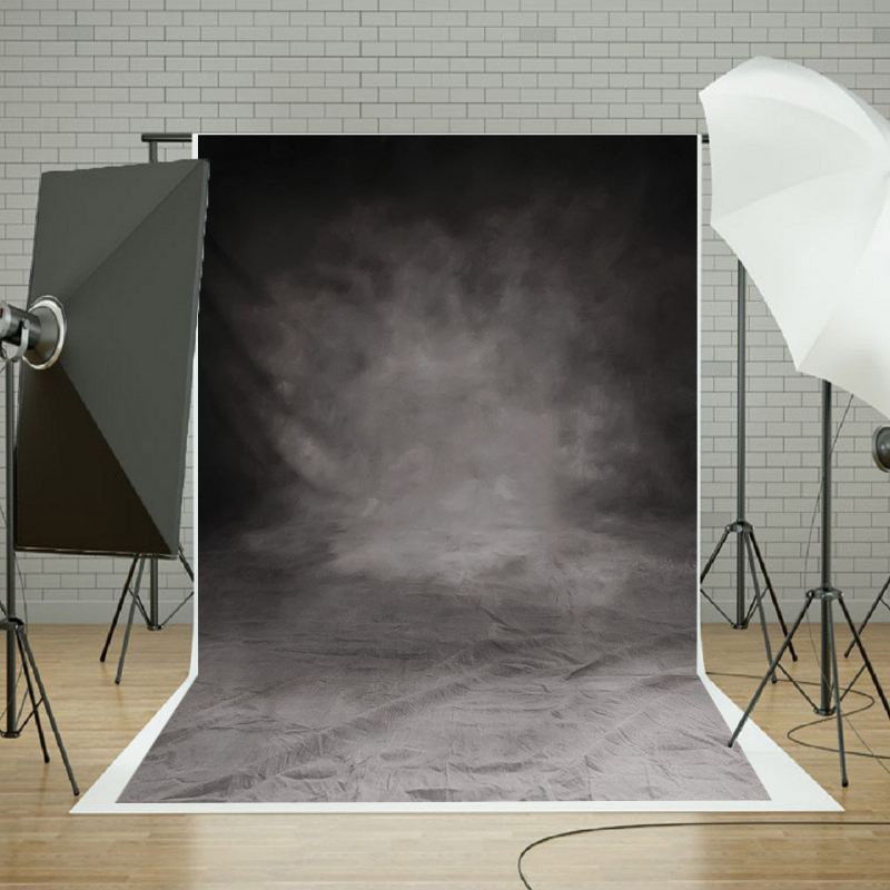 5x10ft Retro Gray Black Vinyl Studio Photo Backdrop Fotografování Prop Pozadí